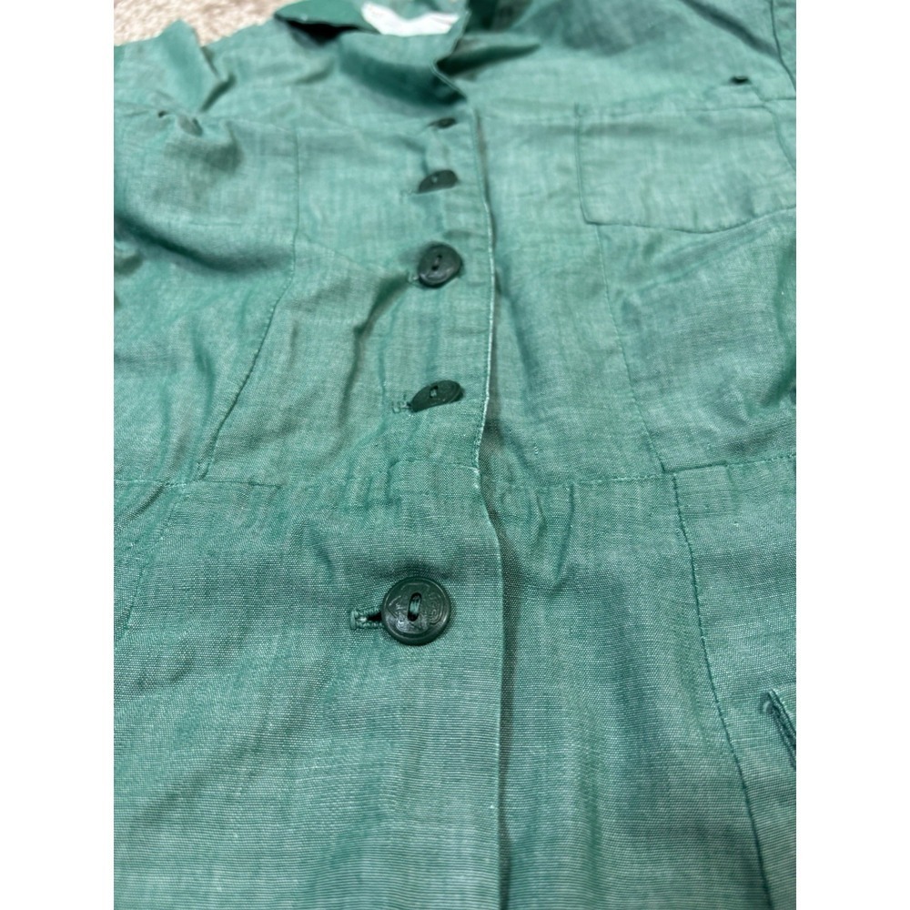 Girl Scouts Dress Uniform Girls XS Green Excellent Vintage Cotton Button Front - Picture 9 of 13